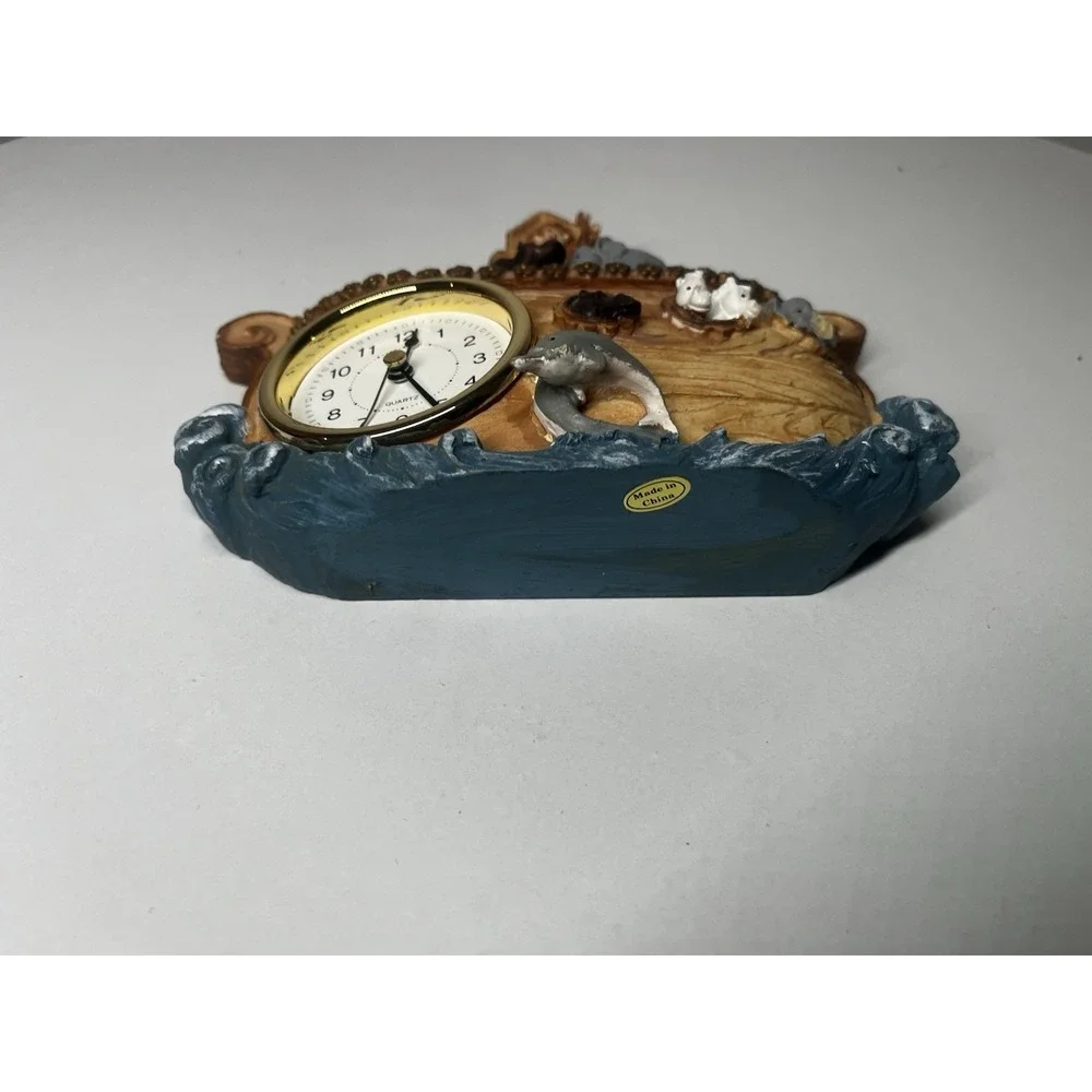 Vintage Noah's Ark Tabletop Clock Bible Story Animals Flood  *NOT TESTED*